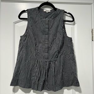 Madewell black and white gingham button up tank size medium